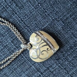 Brighton Ivory Colored Enamel Heart Necklace